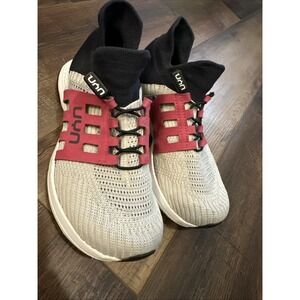 UYN Nature Tune Trail Women's Running Shoes Merino Wool Sz6.5 Iron/carbon/Cherry